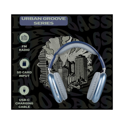Pro Bass Urban Groove Series Bluetooth Headphones - Blue