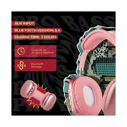 Pro Bass Urban Groove Series Bluetooth Headphones - Pink