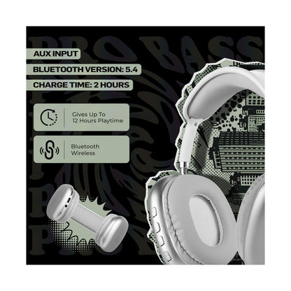 Pro Bass Urban Groove Series Bluetooth Headphones  - White