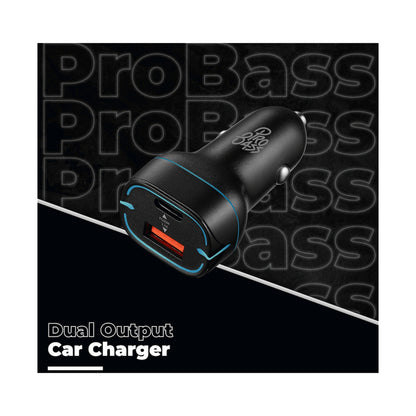 Pro Bass AutoPower Series 32w Dual USB and Type-C Car Charger