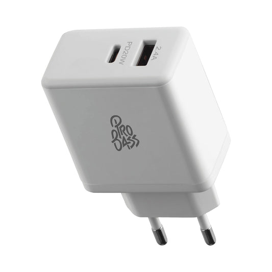 Pro Bass RapidCharge Series 32w Dual USB and Type-C Wall Charger