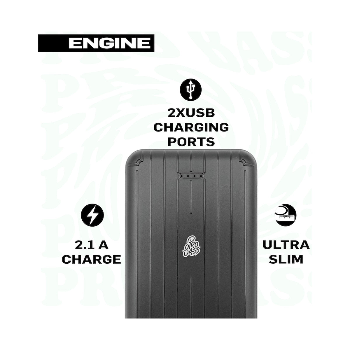 Pro Bass Engine 5000mah Series Power Bank - Black
