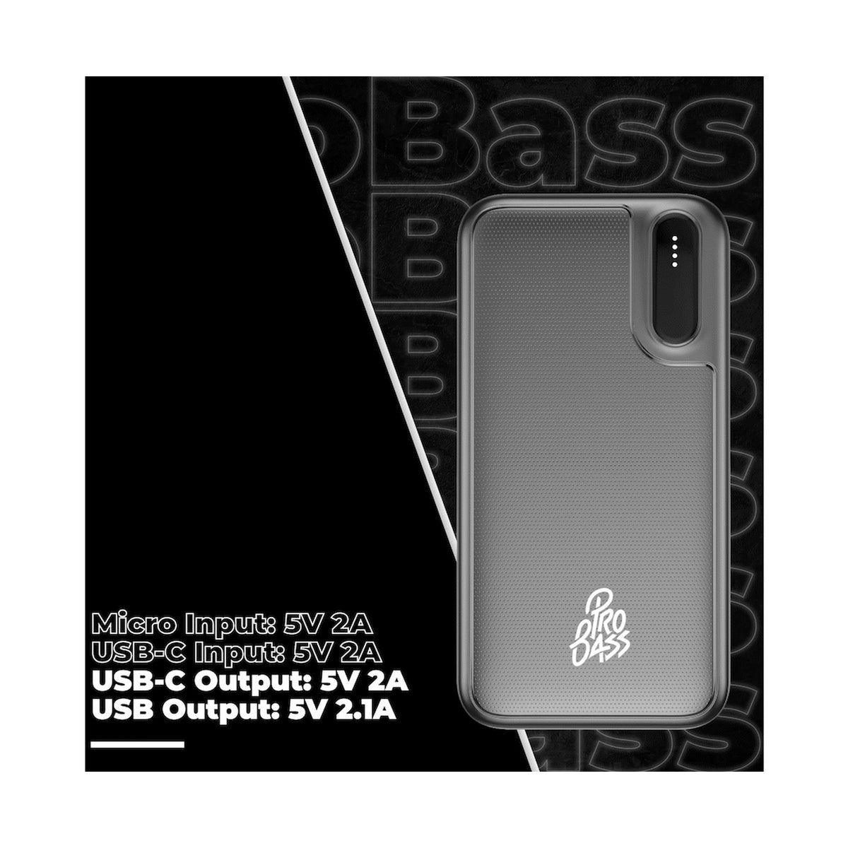 Pro Bass ChargeMax Series 20000mAh Power Bank