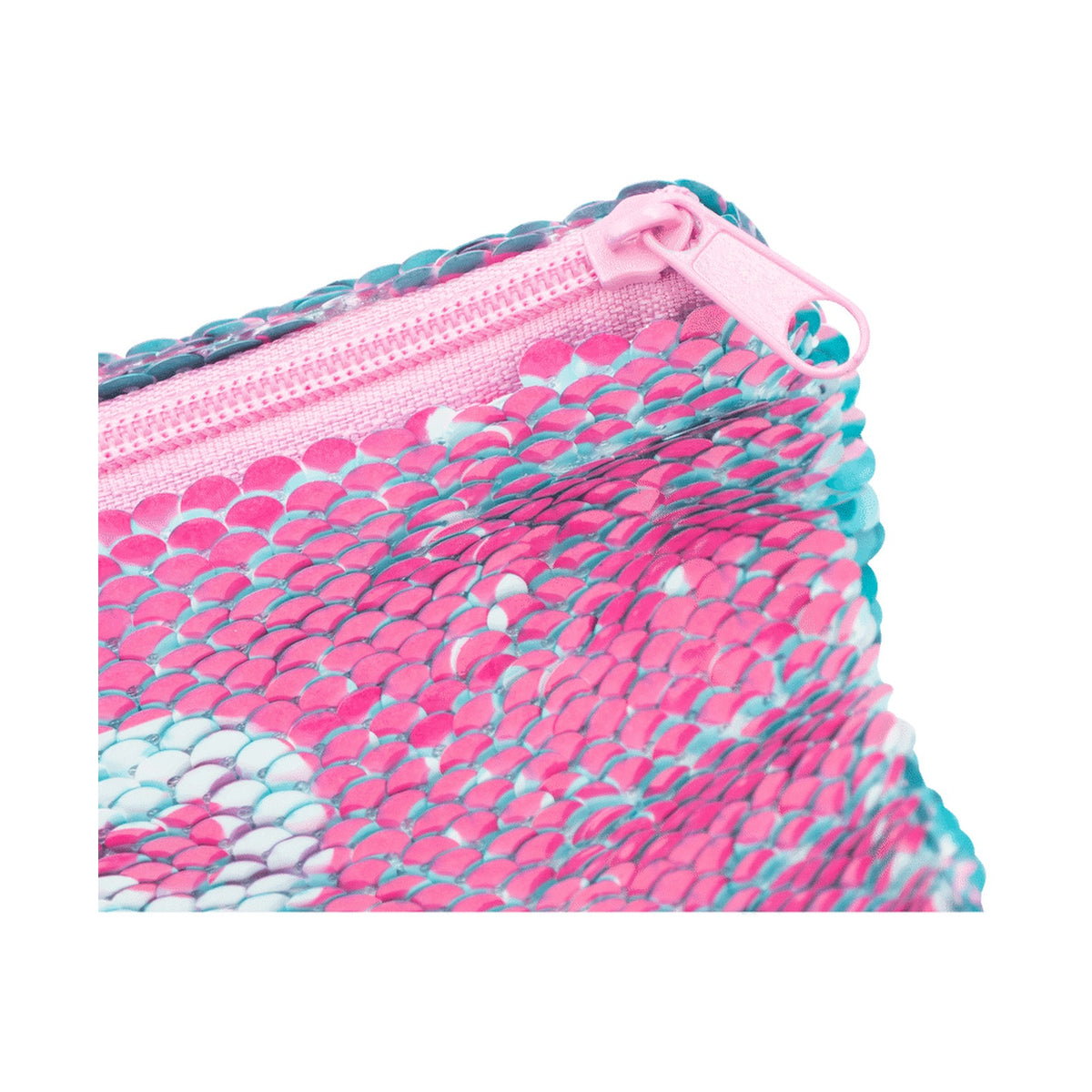 Quest Sequin Narwhale Pencil Case. Pink
