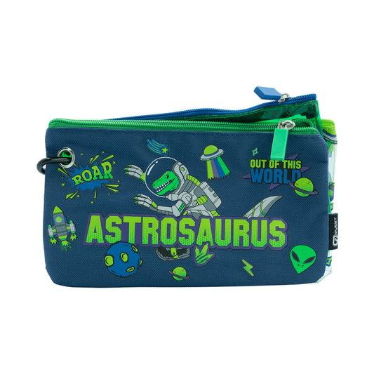 Quest 3 Piece Pencil Case Set - Astrosaurus - Green