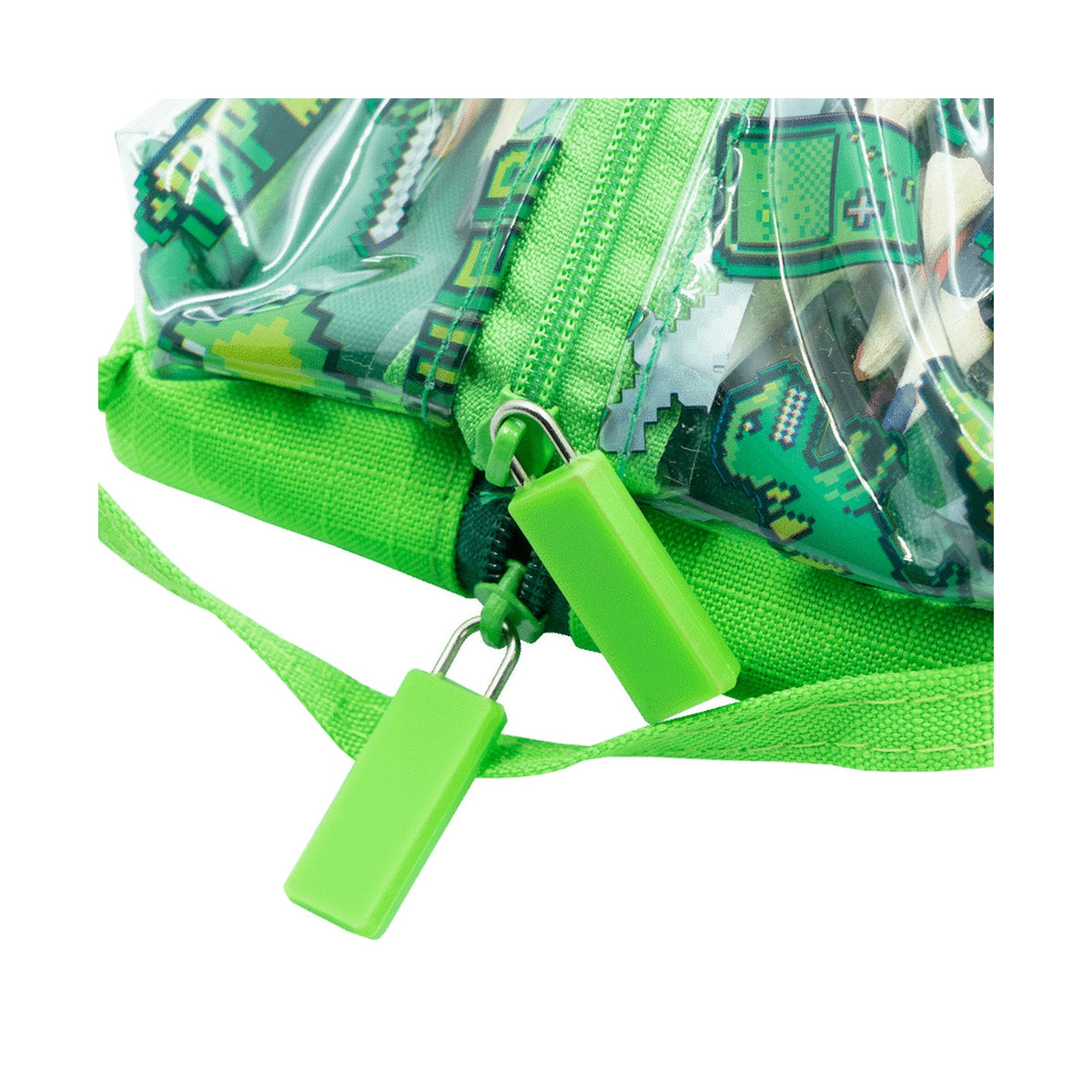 Quest Clear PVC Pencil Case - Gamer Green