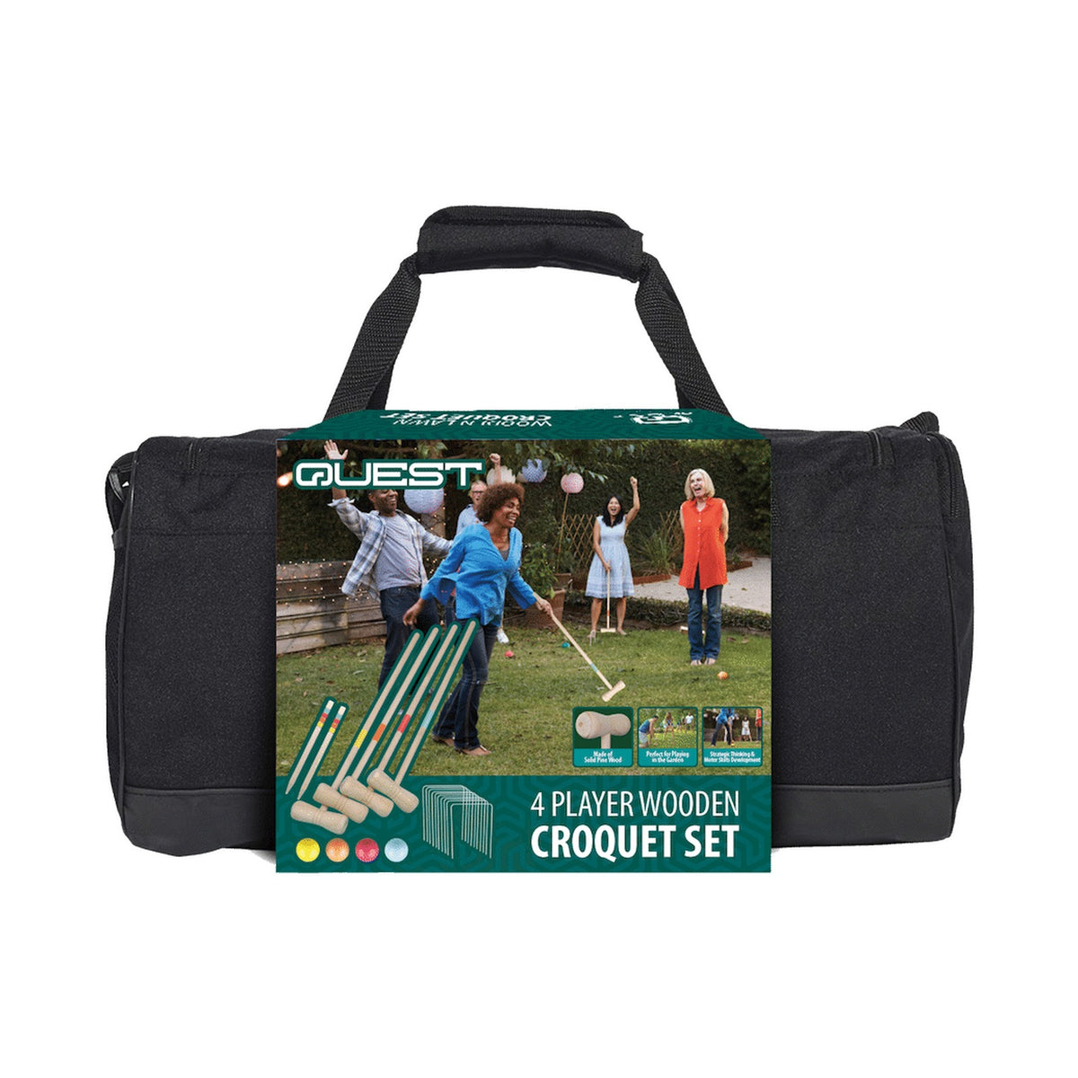 Quest 4-Player Wooden Croquet Set - Multi