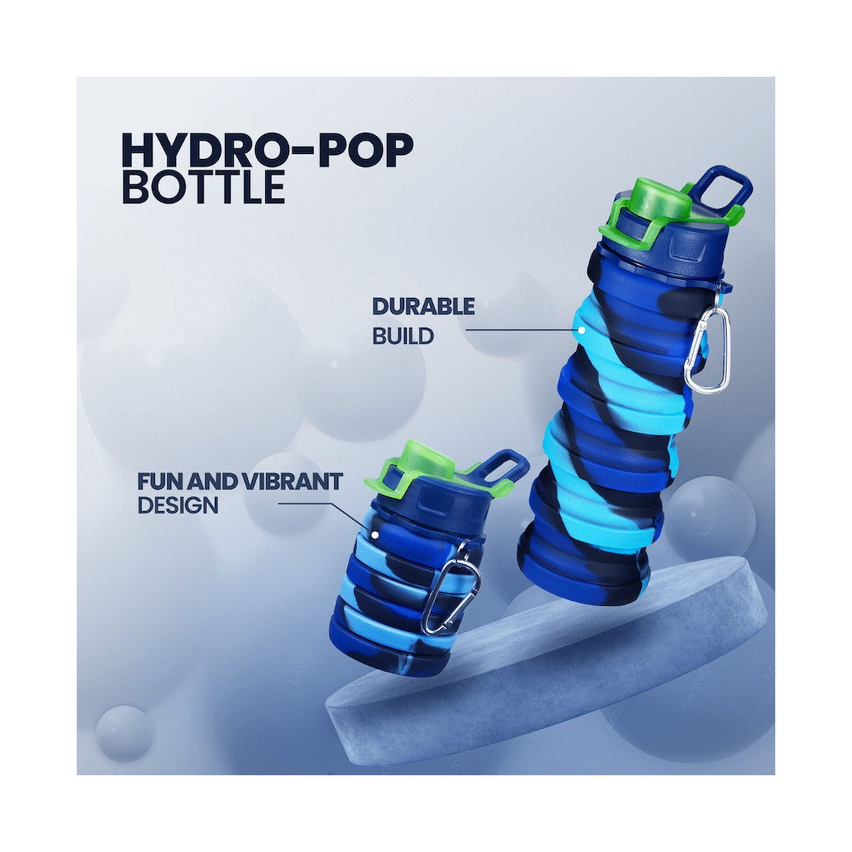 Quest Hydro-Pop Bottle 500ml - Multi Blue