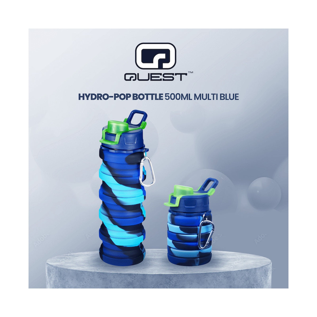 Quest Hydro-Pop Bottle 500ml - Multi Blue