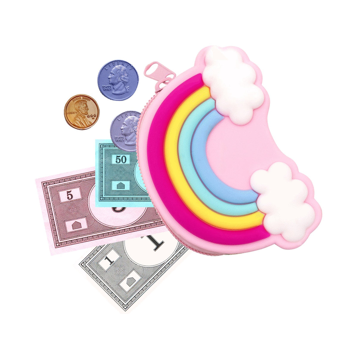 Quest Rainbow Silicone Purse - Pink
