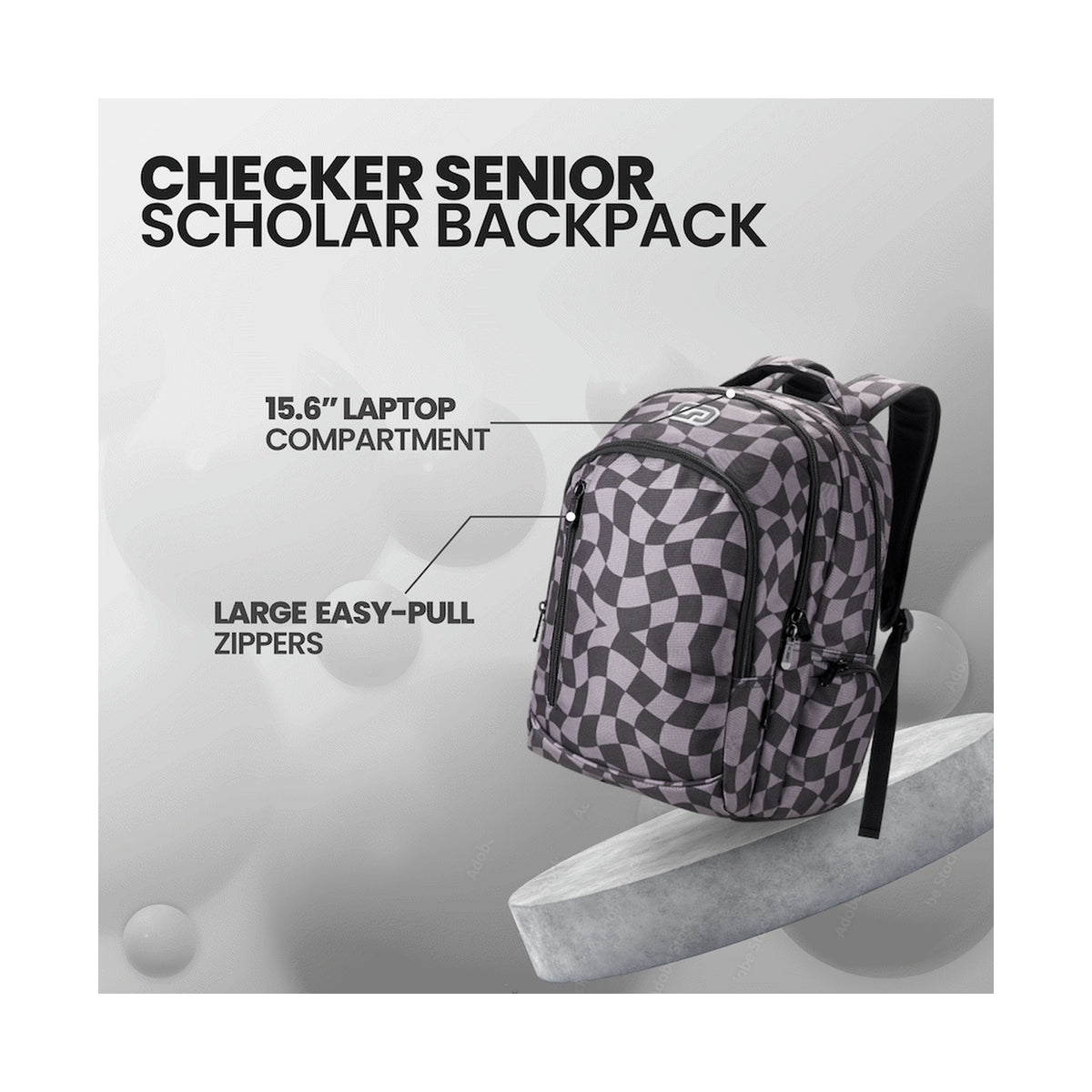 Quest Checker Senior Scholar Backpack Grey