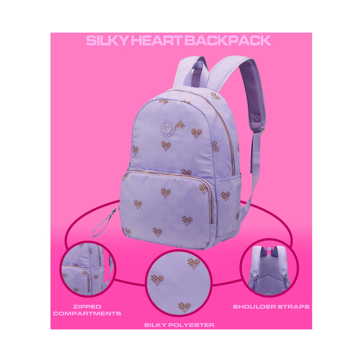 Quest Silky Heart Backpack Lilac