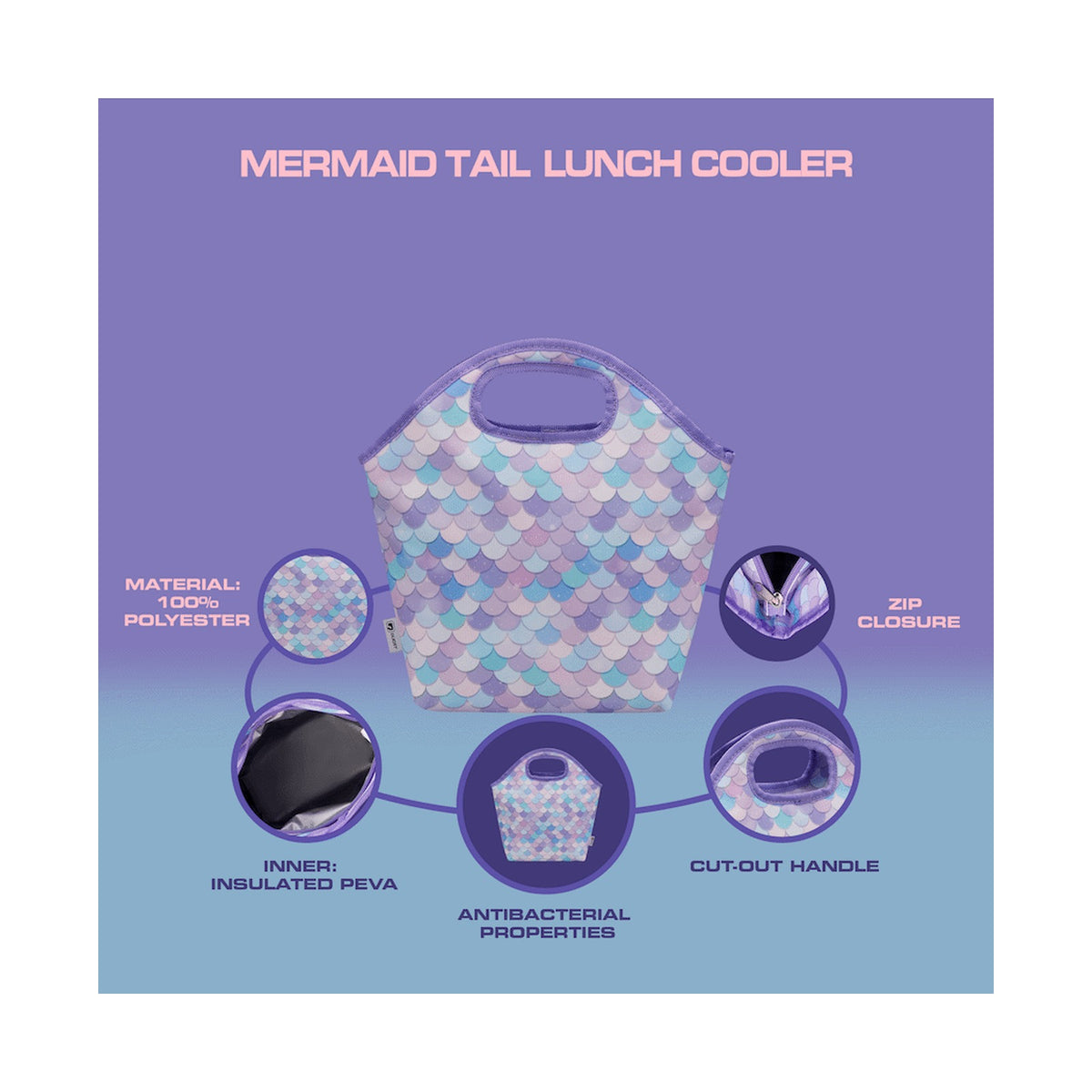 Quest Mermaid Tail Lunch Bag Lilac