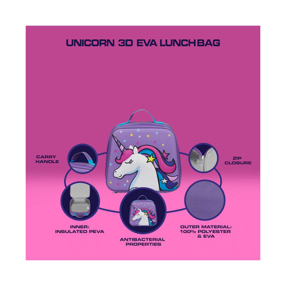 Quest Unicorn 3D EVA Lunch Bag Purple