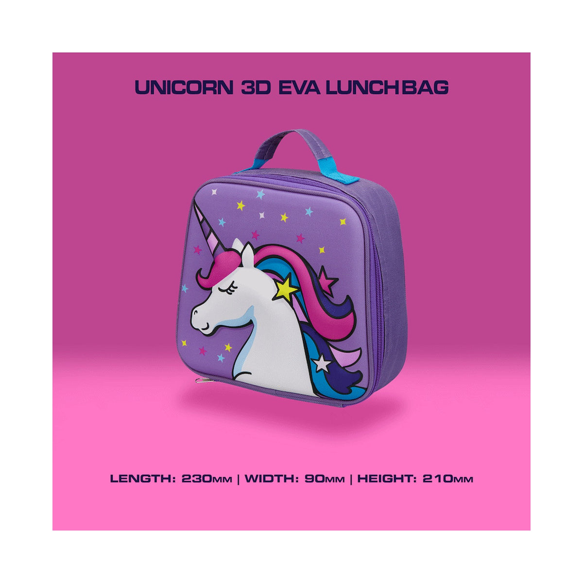 Quest Unicorn 3D EVA Lunch Bag Purple