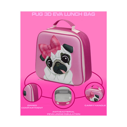 Quest Pug 3D EVA Lunch Bag - Pink