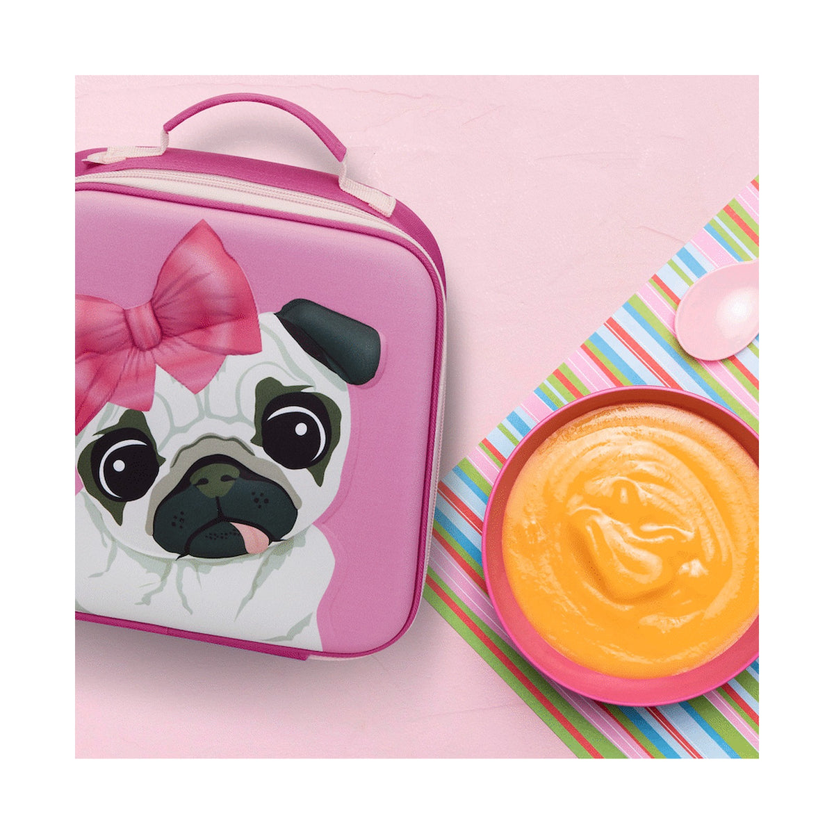 Quest Pug 3D EVA Lunch Bag - Pink