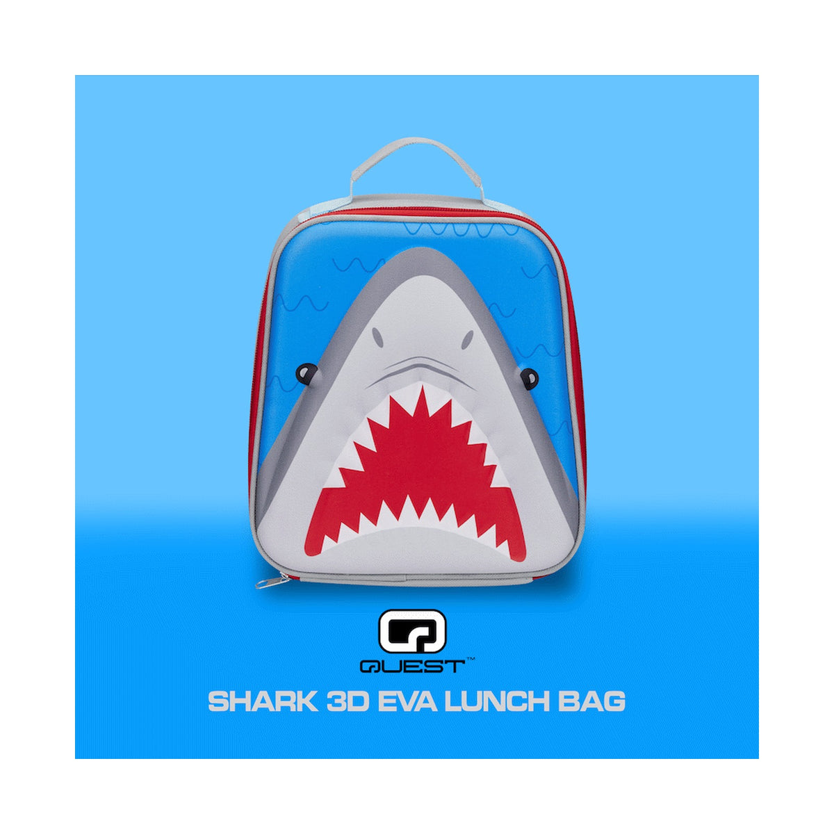 Quest Shark 3D EVA Lunch Bag - Grey
