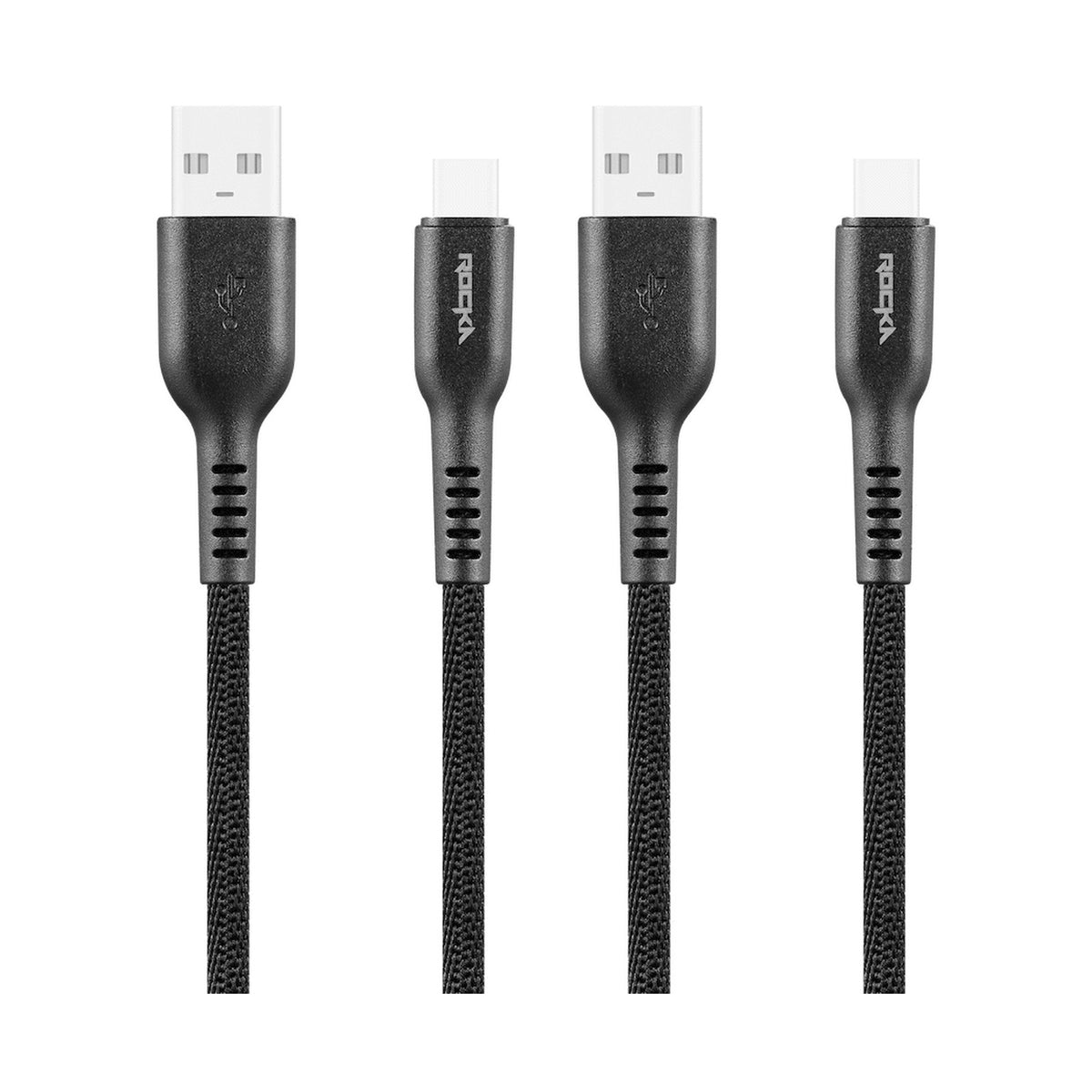 Rocka Quadro Series Type-C 4-Pack Cables - Black