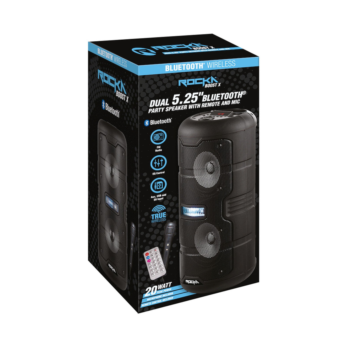 Rocka Boost X Dual 5.25" Series Party Speaker + Microphone