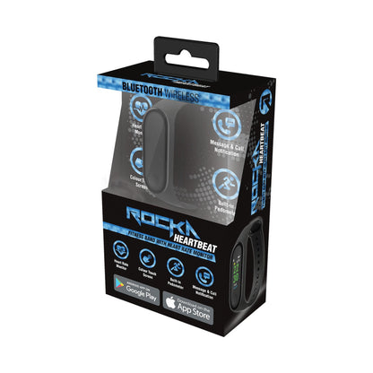 Rocka Heartbeat Series Fitness Band with Heart Rate Monitor - Black - PDQ of 10 Pcs