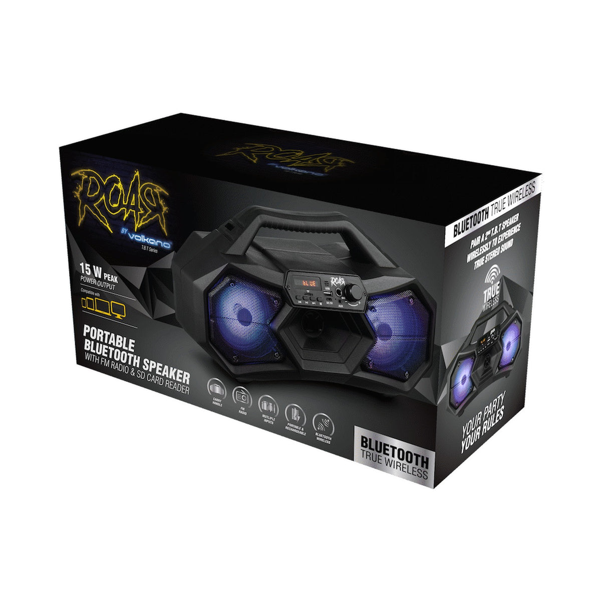 R.O.A.R by Volkano T.B.T series Dual 4" Bluetooth Speaker