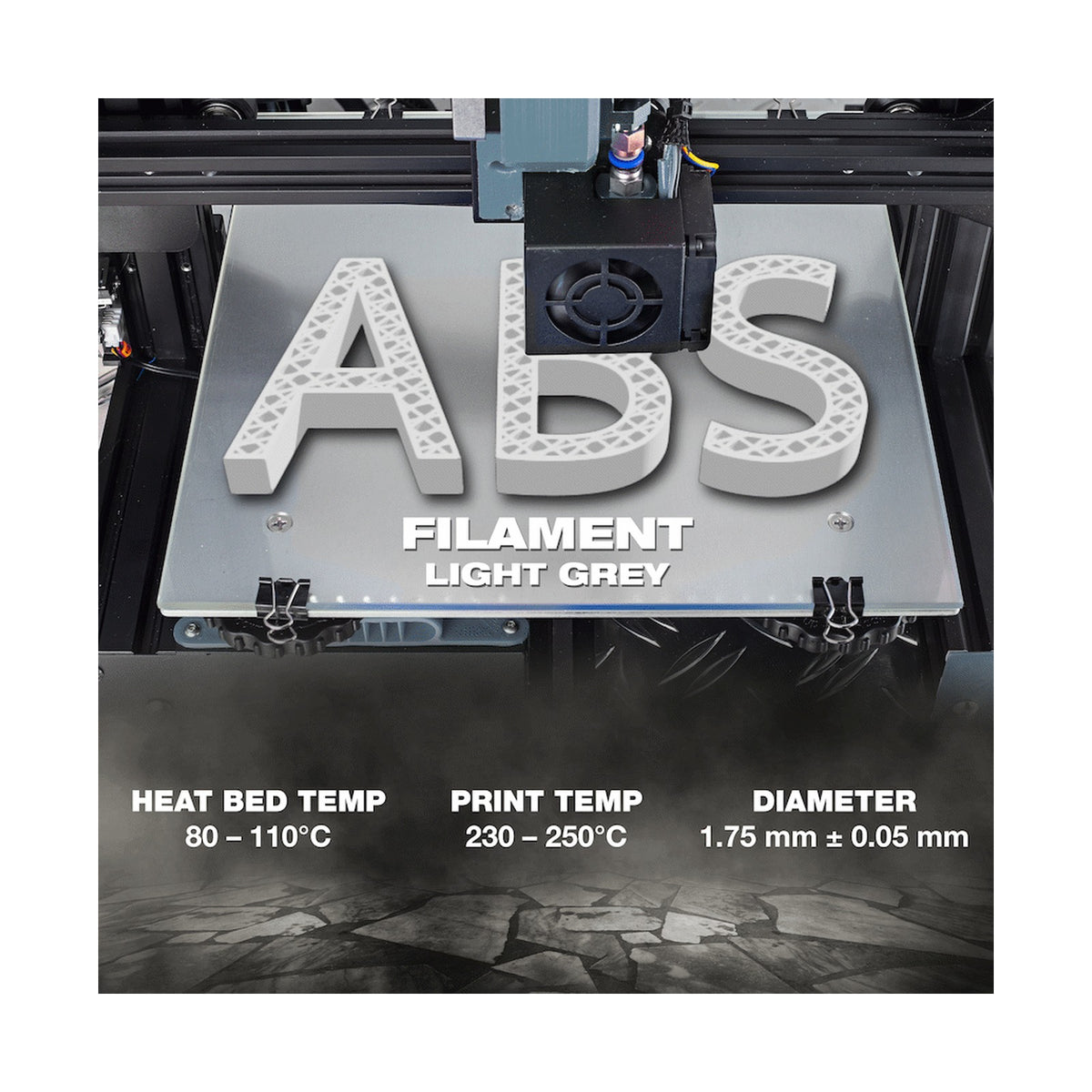 SA Filament ABS Premium Filament 1kg - Light Grey