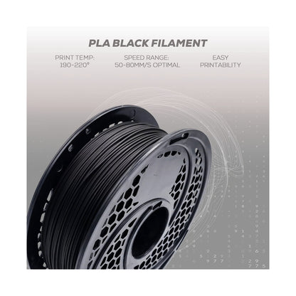 PLA Filament - Black - 1kg - 1.75mm