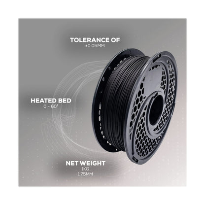 PLA Filament - Black - 1kg - 1.75mm