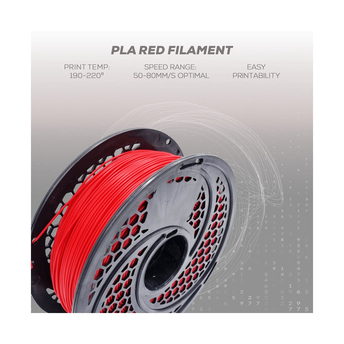 PLA Red Filament 1kg, 1.75mm