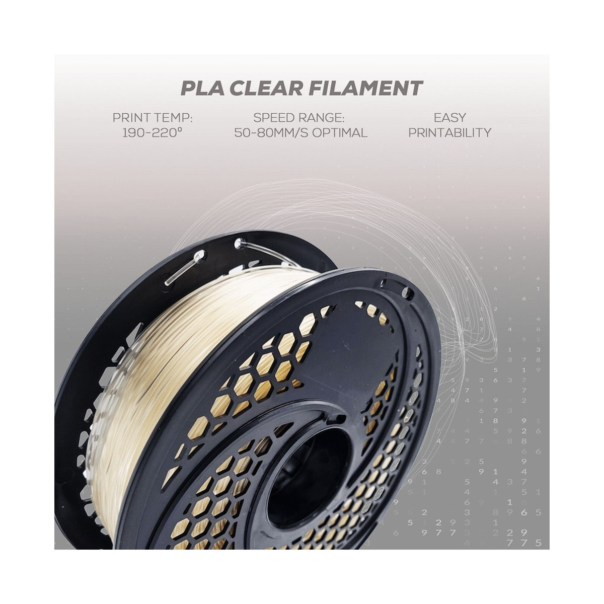 PLA Filament - Clear - 1kg, 1.75mm