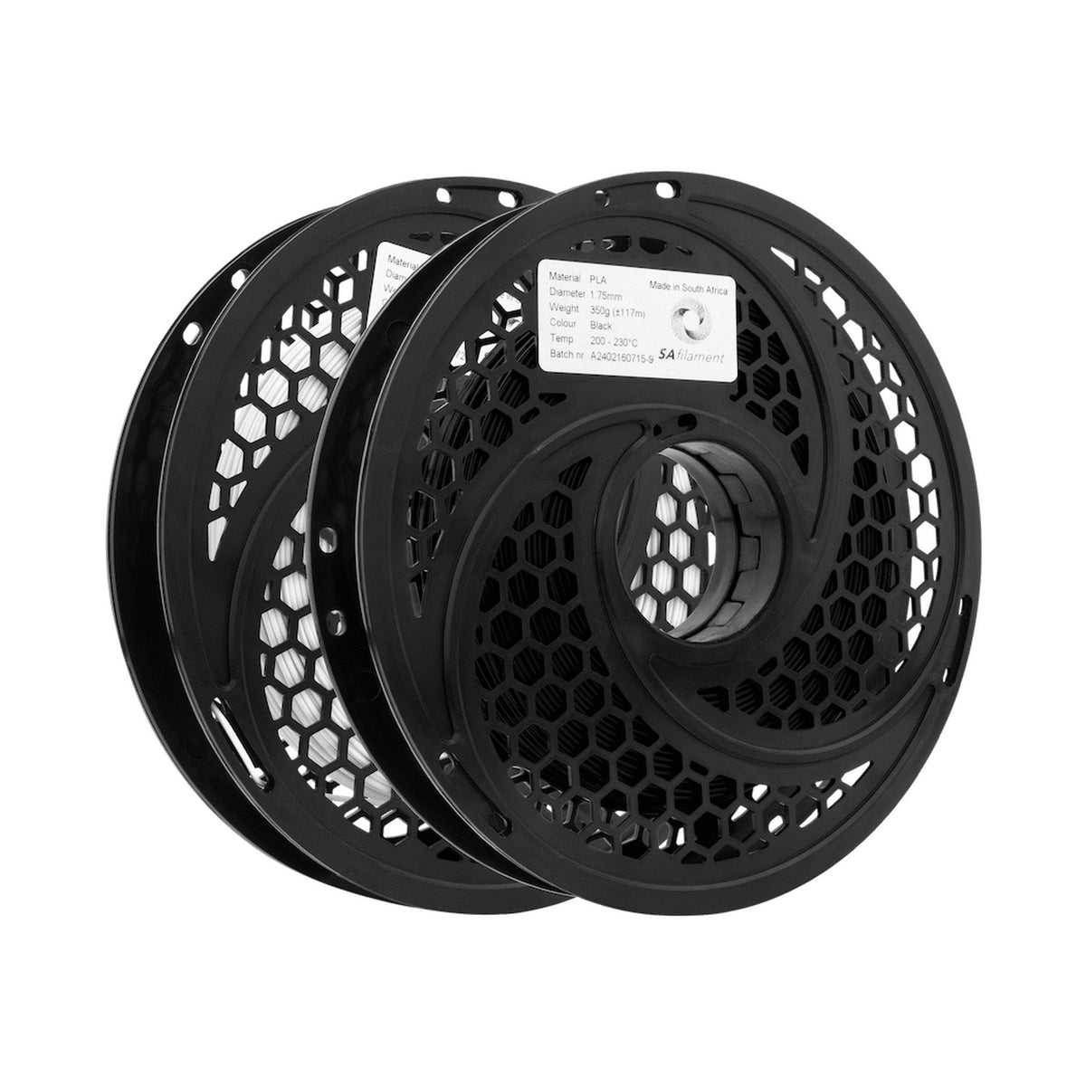 SA Filament 2x 350g PLA Black and White Twin Pack