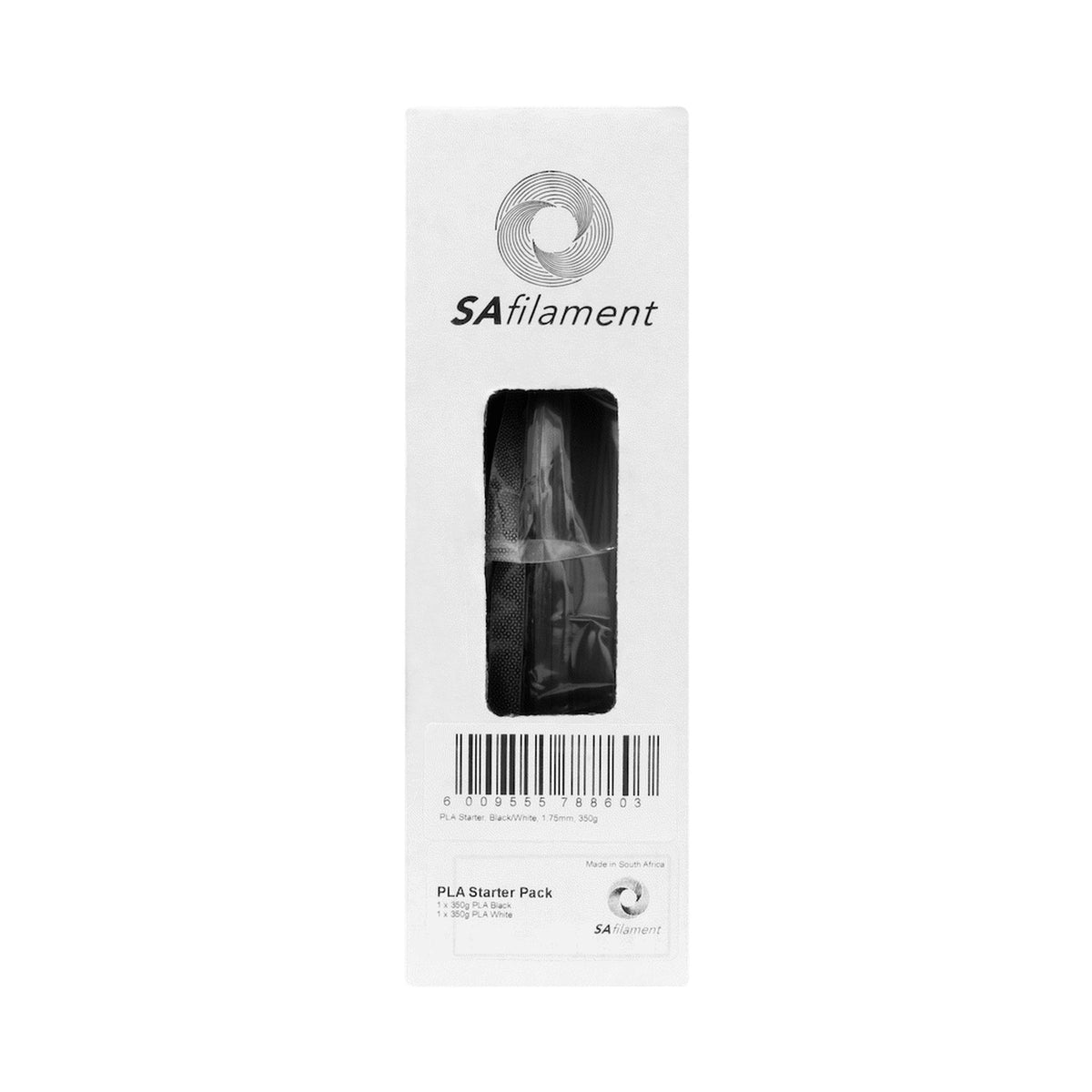 SA Filament 2x 350g PLA Black and White Twin Pack