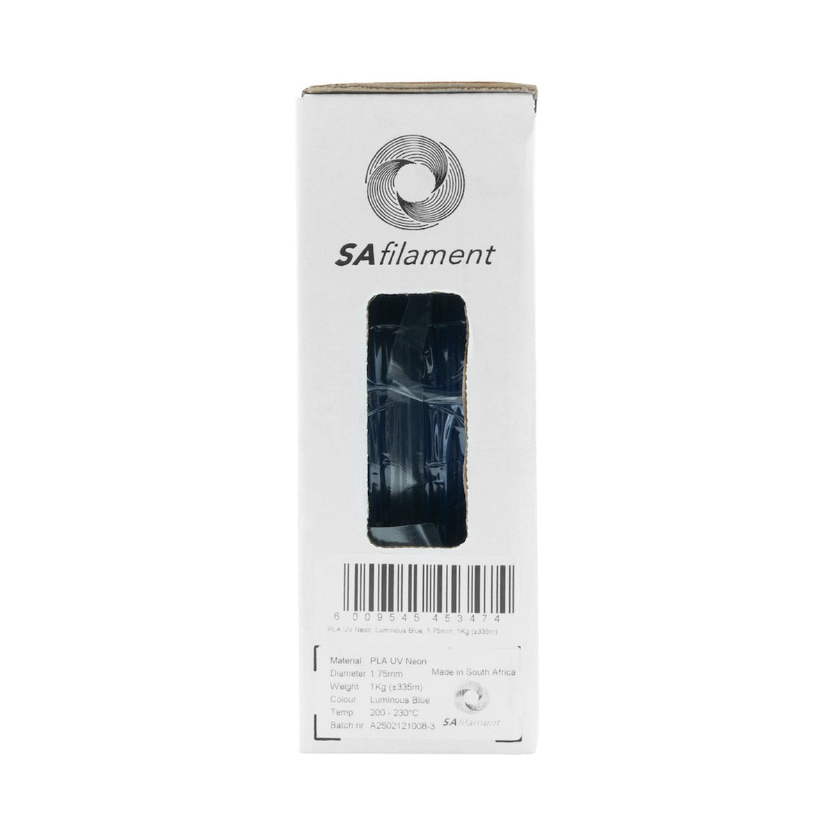 SA Filament PLA UV Neon Filament 1kg - Luminous Blue