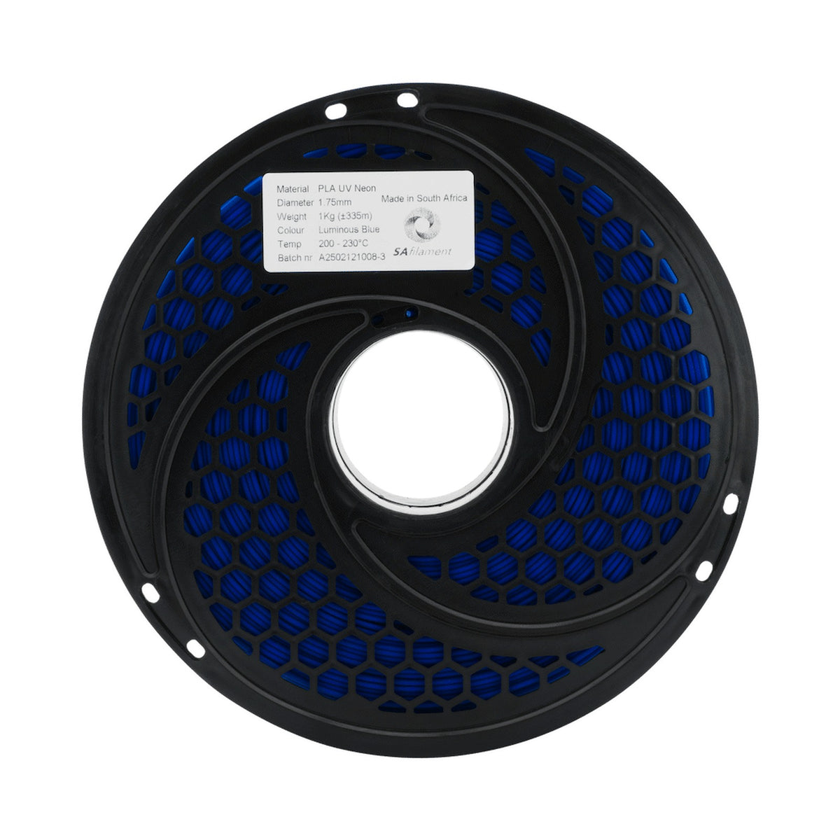 SA Filament PLA UV Neon Filament 1kg - Luminous Blue