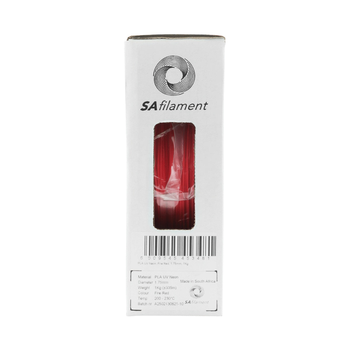 SA Filament PLA UV Neon Filament 1kg -  Fire Red