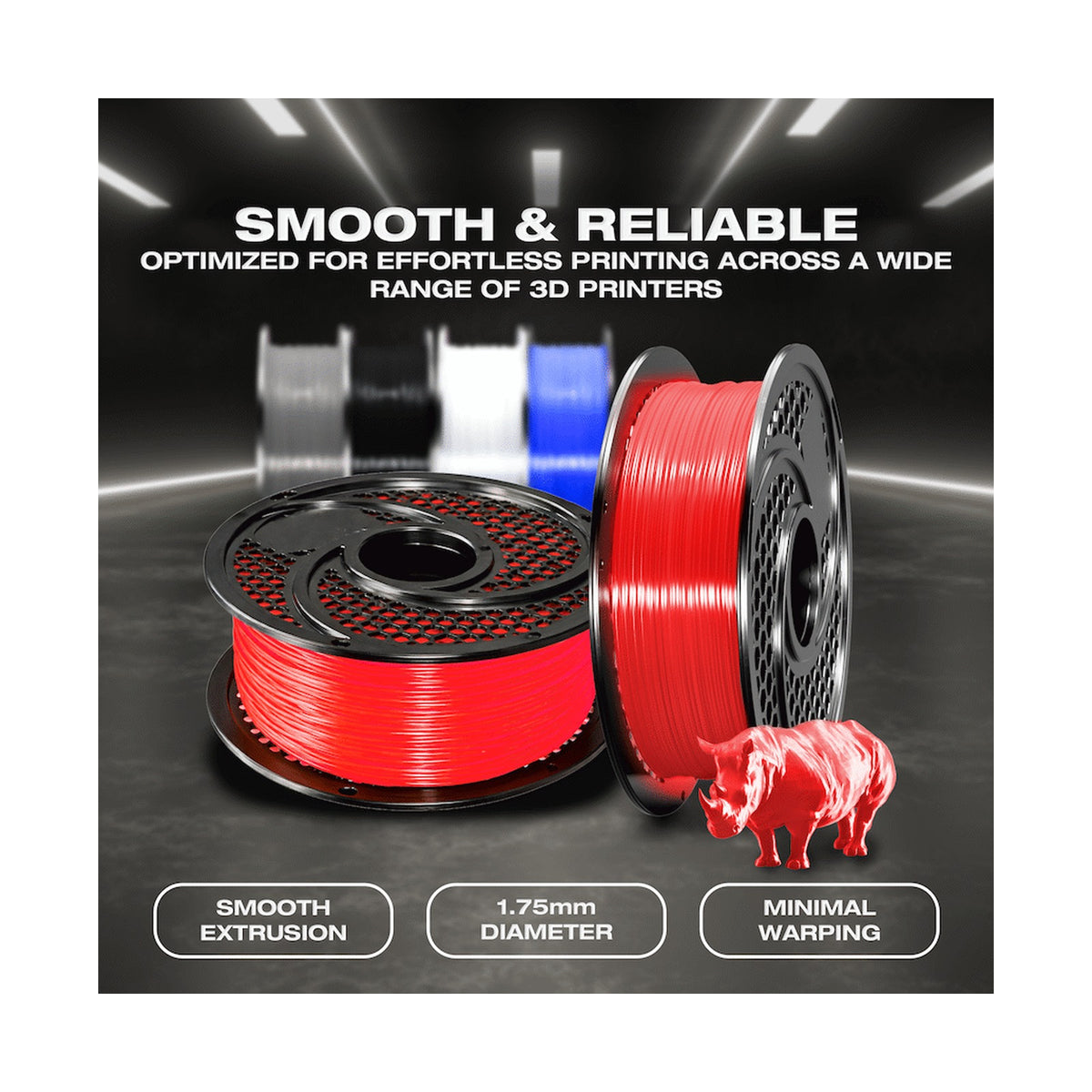 SA Filament PLA UV Neon Filament 1kg -  Fire Red