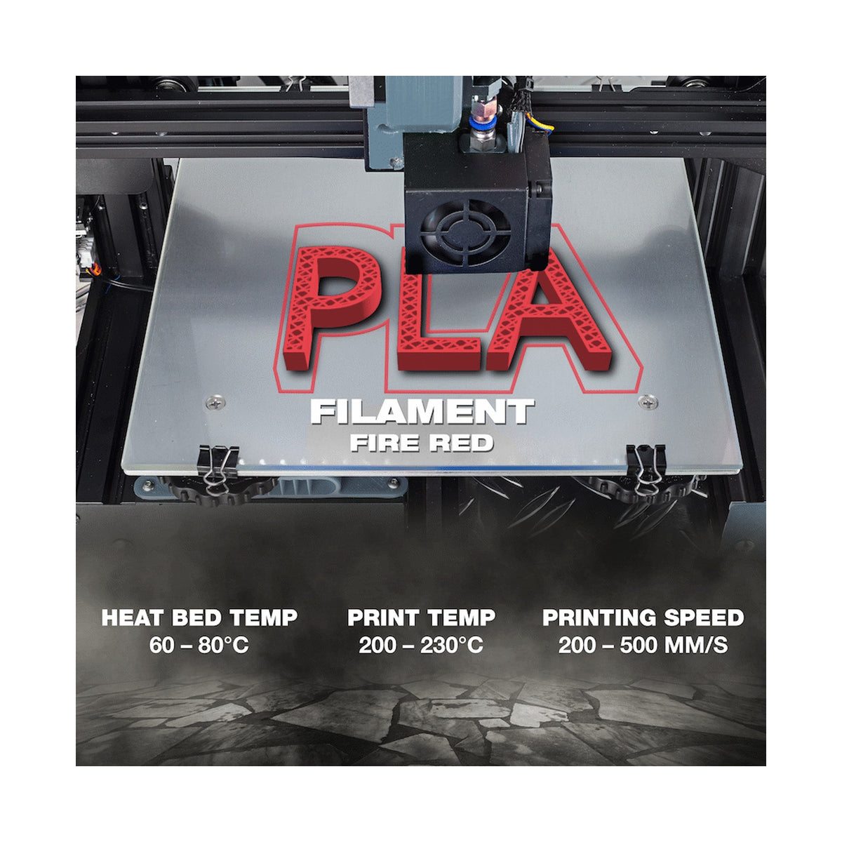 SA Filament PLA UV Neon Filament 1kg -  Fire Red