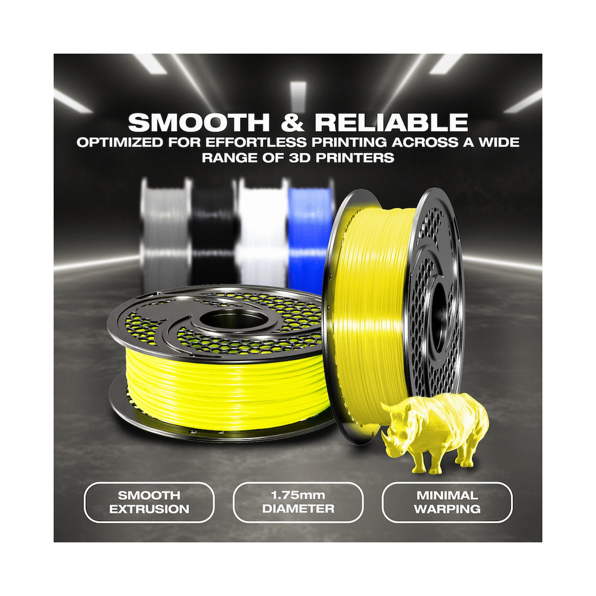SA Filament PLA UV Neon Filament 1kg -  Lunar Yellow