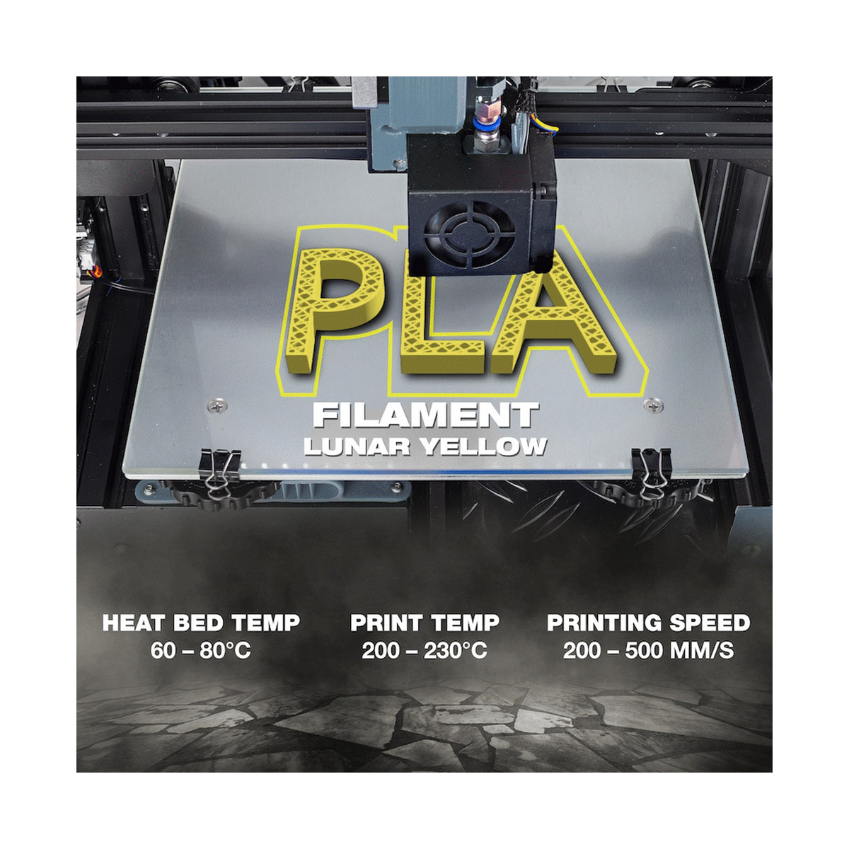 SA Filament PLA UV Neon Filament 1kg -  Lunar Yellow