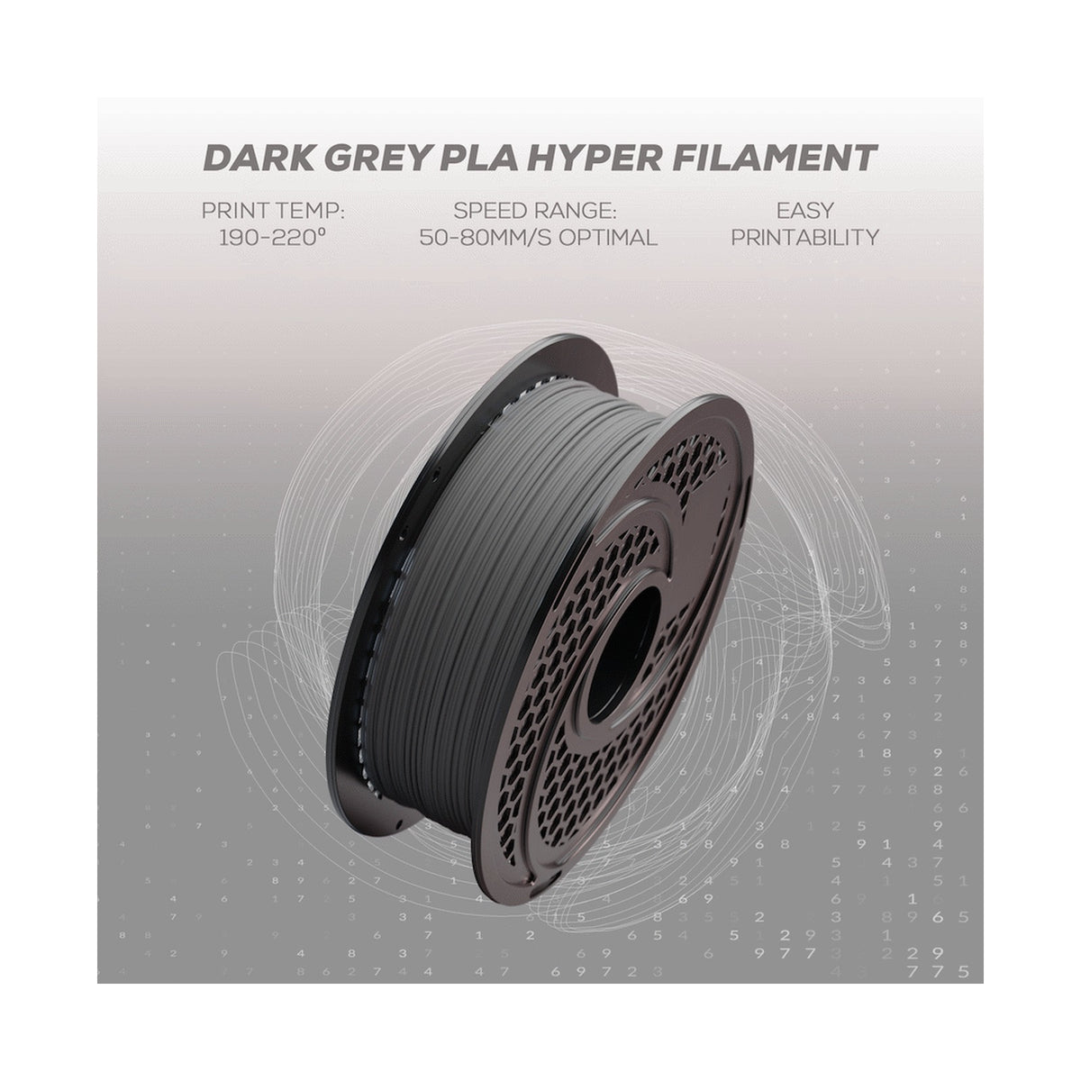 SA Filament PLA Hyper Filament 1kg - Dark Grey