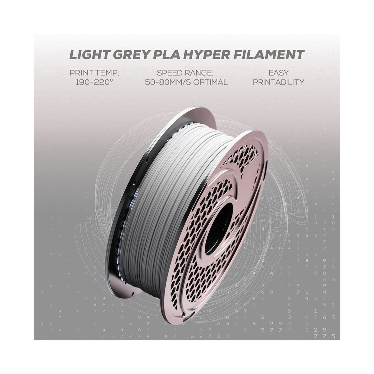 SA Filament PLA Hyper Filament 1kg - Light Grey