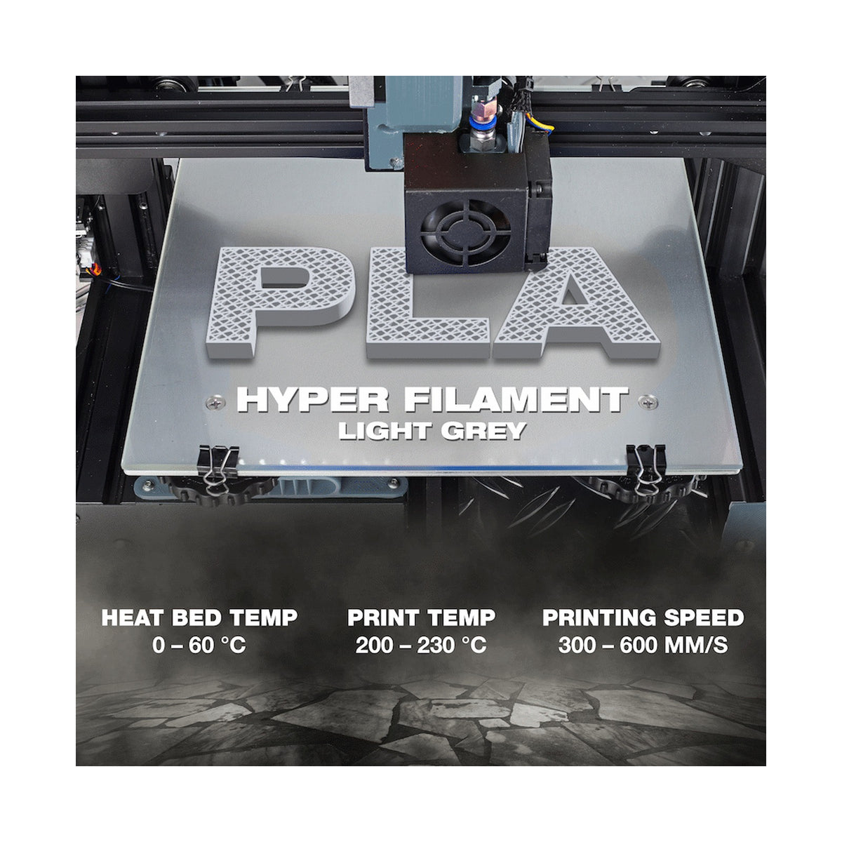 SA Filament PLA Hyper Filament 1kg - Light Grey