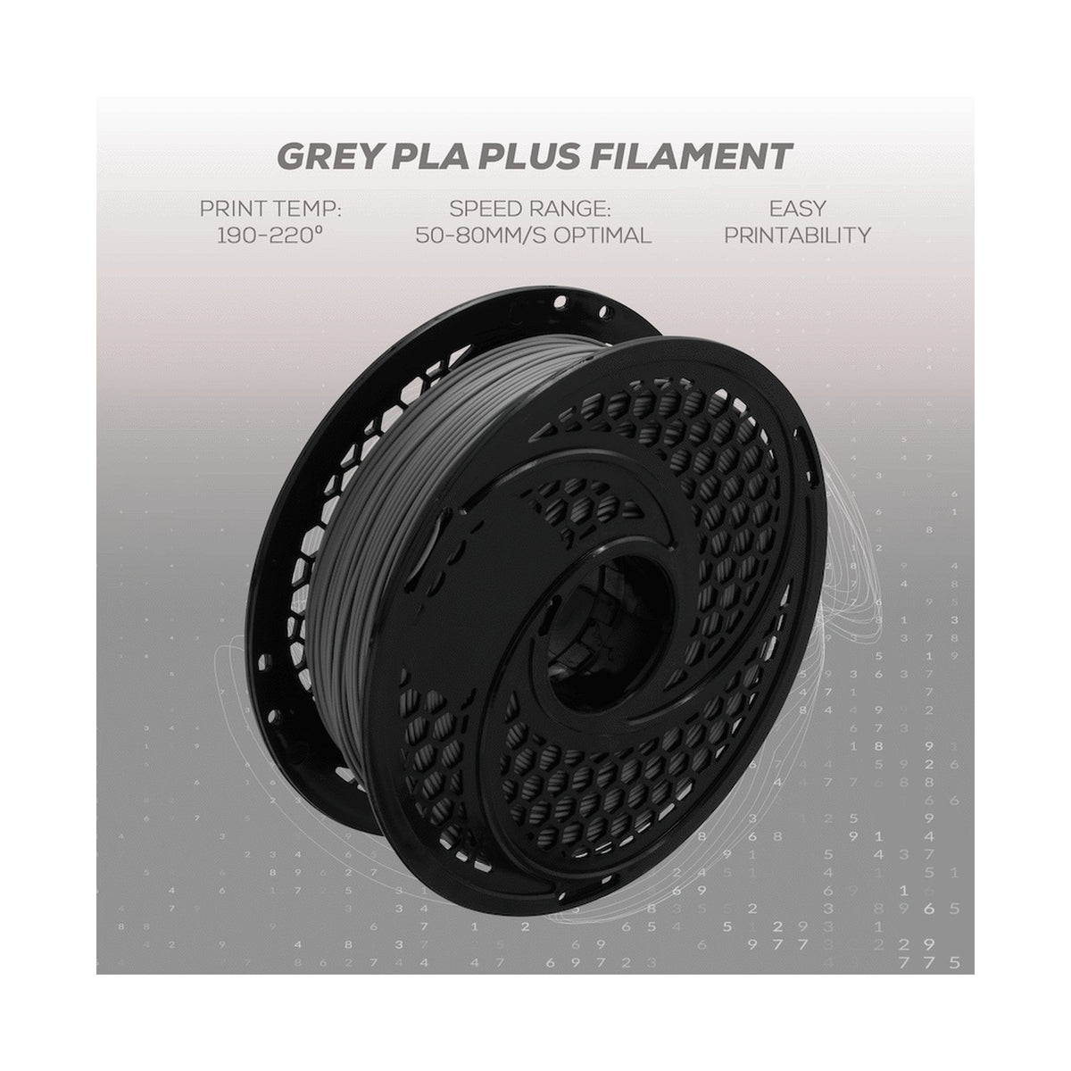SA Filament Silk PLA Plus Gloss Filament 1kg - Grey