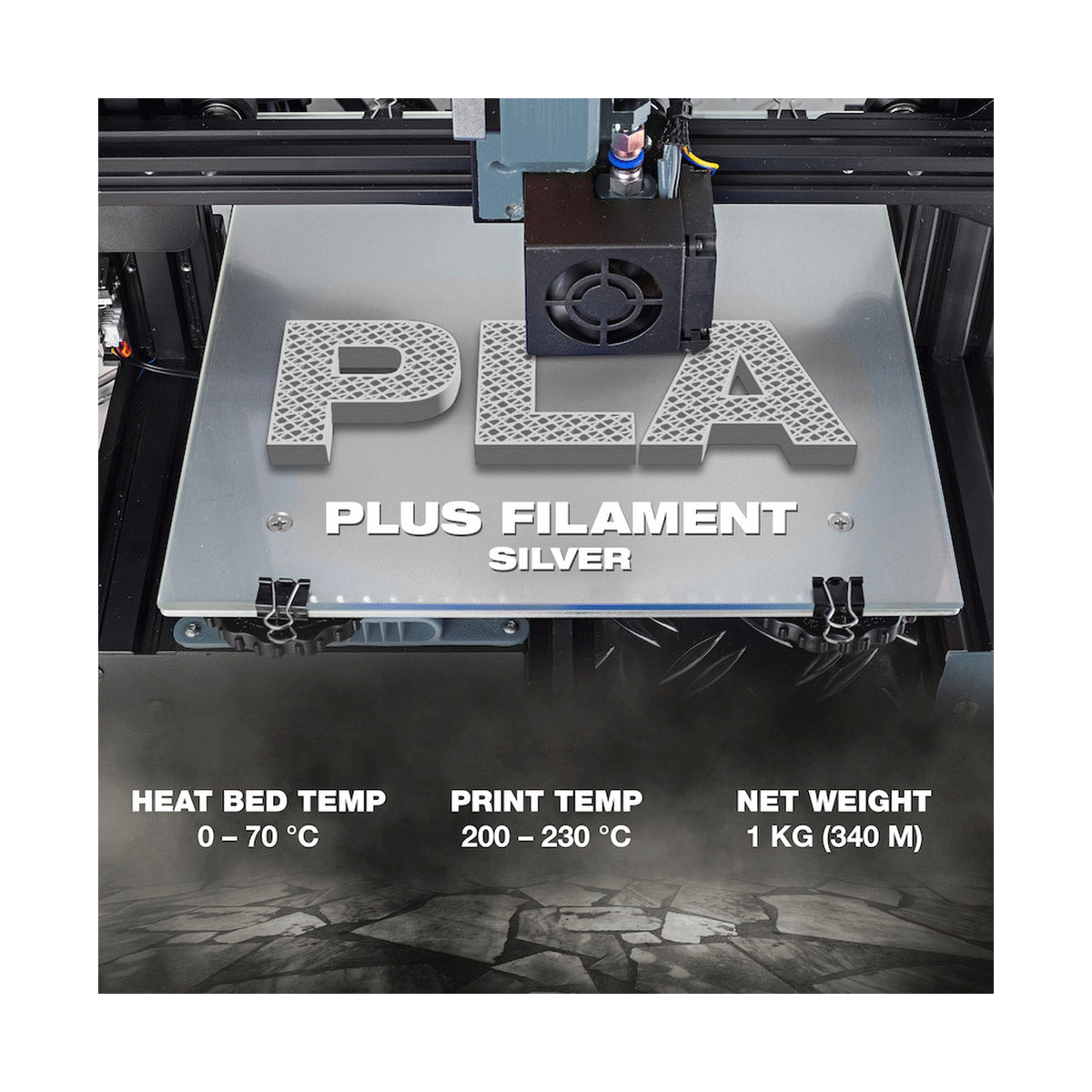 SA Filament PLA Plus Chrome Filament 1kg - Silver