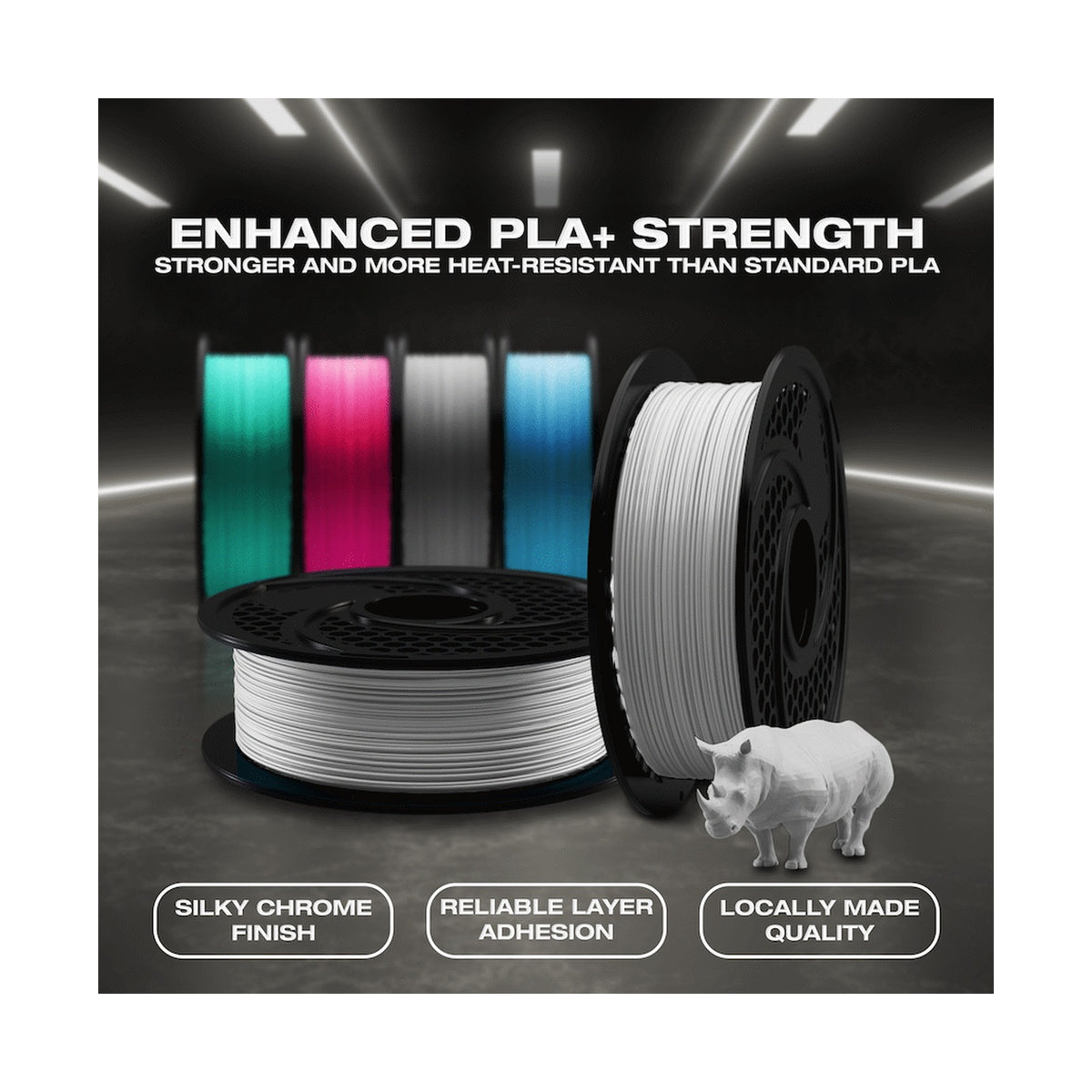 SA Filament PLA Plus Chrome Filament 1kg - Silver