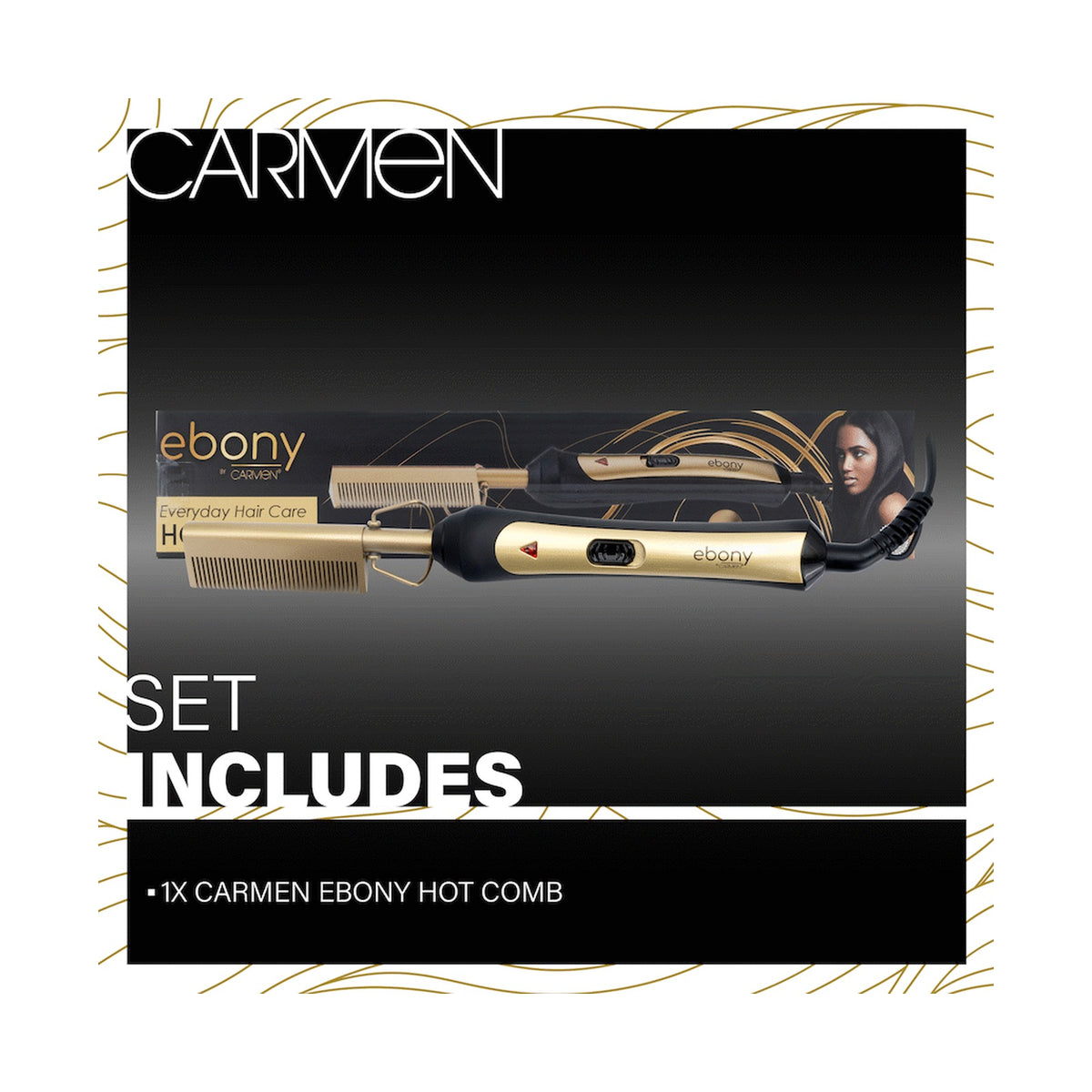 Carmen Hot Comb - Ebony
