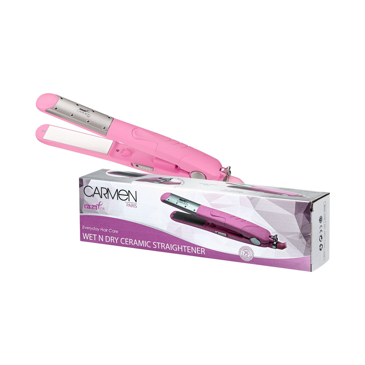 Carmen Pink Wet 'n Dry Straightener - Pink