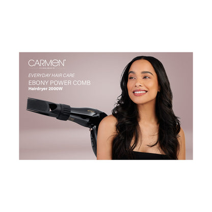 Carmen Power Comb Hairdryer 2000w - Ebony
