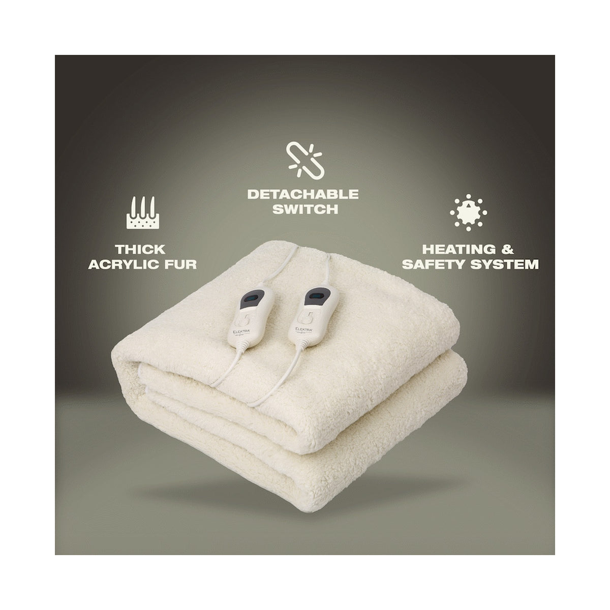 Elektra Comfort Electric Blanket - King - Fur